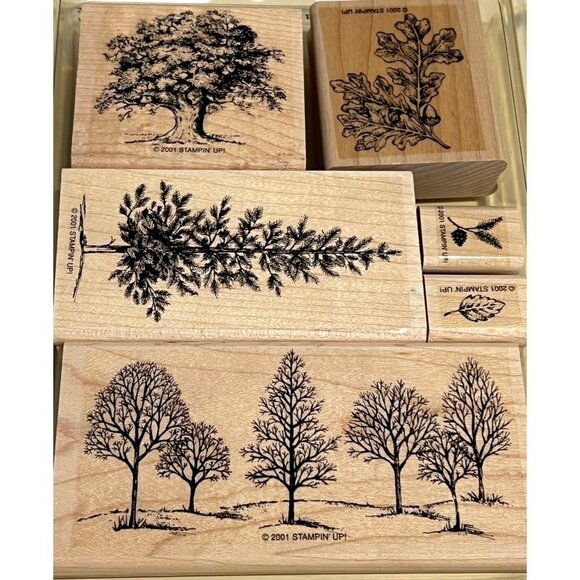 Stampin Up! Lovely As A Tree Rubber Stamp Set With Wood Mounts - Picture 1 of 3